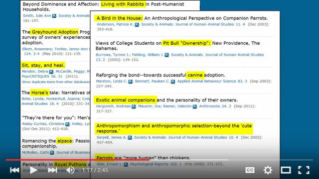 Screenshot from tutorial How (and Why) to Search the APA Thesaurus in PsycINFO