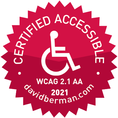 Certified Accessbile WCAG 2.1 AA 2021 davidberman.com